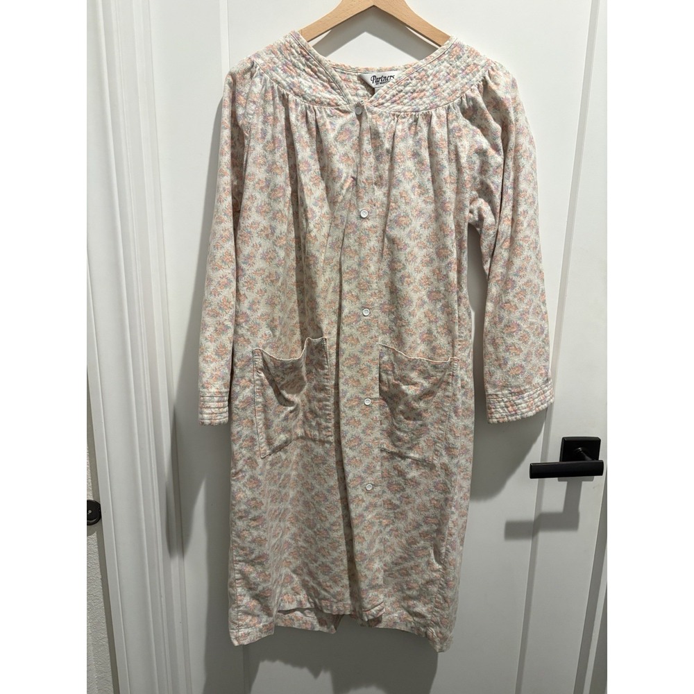 Partners by Mervyn's VTG Cotton Nightgown M (10-12)  floral 70/80s. "housecoat"